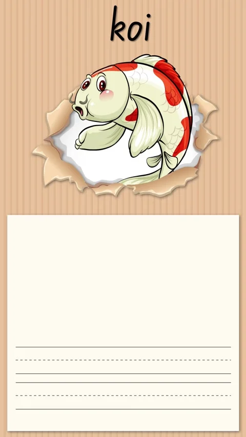 Educational Alphabet Animation for Letter K with Koi Fish Illustration Stock Footage 337276586