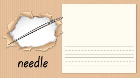 Educational Alphabet Animation for the Letter N with Needle Illustration Stock Footage 333101510