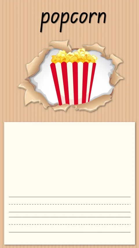 Educational Alphabet Animation for Letter P with Popcorn Illustration Stock Footage 333296512