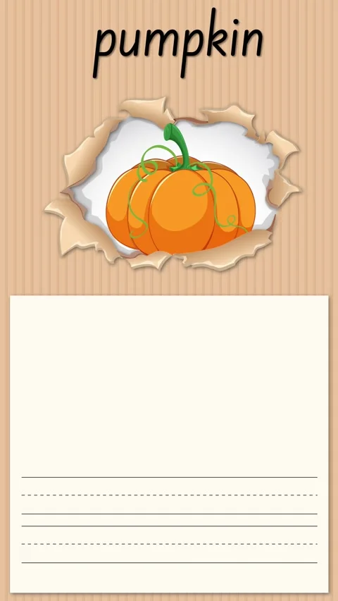 Educational Alphabet Animation for Letter P with Pumpkin Illustration Stock Footage 337090337