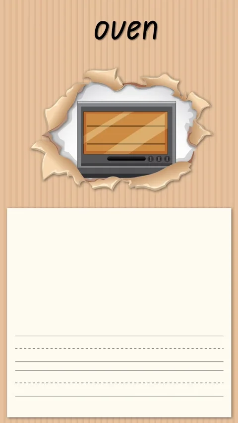 Educational Alphabet Animation Teaching the Letter O with an Oven Illustration Stock Footage 330638369