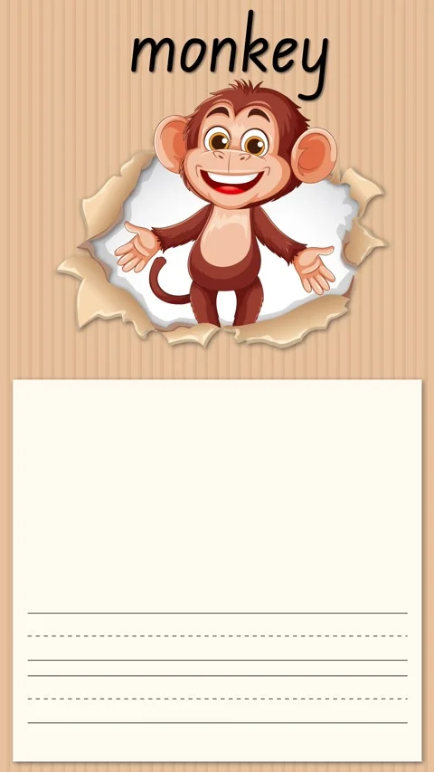 Educational Alphabet Animation Teaching the Letter M with a Cartoon Monkey Stock Footage 330857138