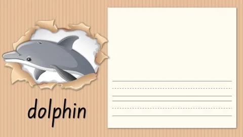 Educational Alphabet Animation Teaching the Letter D with a Dolphin Illustration Stock Footage 331279044