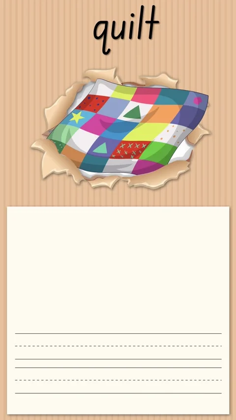 Educational Alphabet Animation Teaching the Letter Q with a Colorful Quilt Stock Footage 331785704
