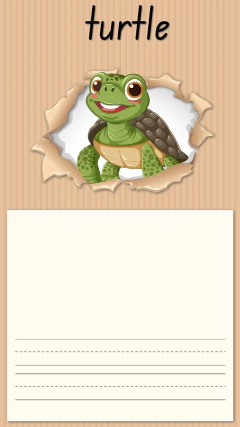 Educational Alphabet Animation Teaching the Letter T with a Cartoon Turtle Stock Footage 333374011