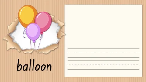 Educational Alphabet Animation Teaching the Letter B with Colorful Balloons Stock Footage 335344206