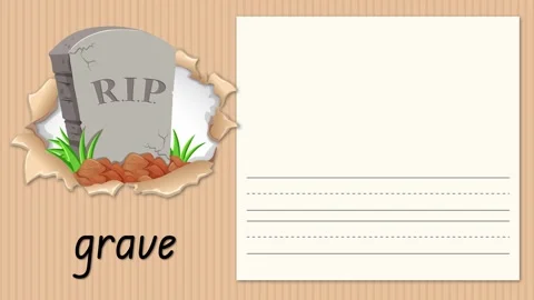 Educational Alphabet Animation Teaching the Letter G with Grave Illustration Stock Footage 335344215