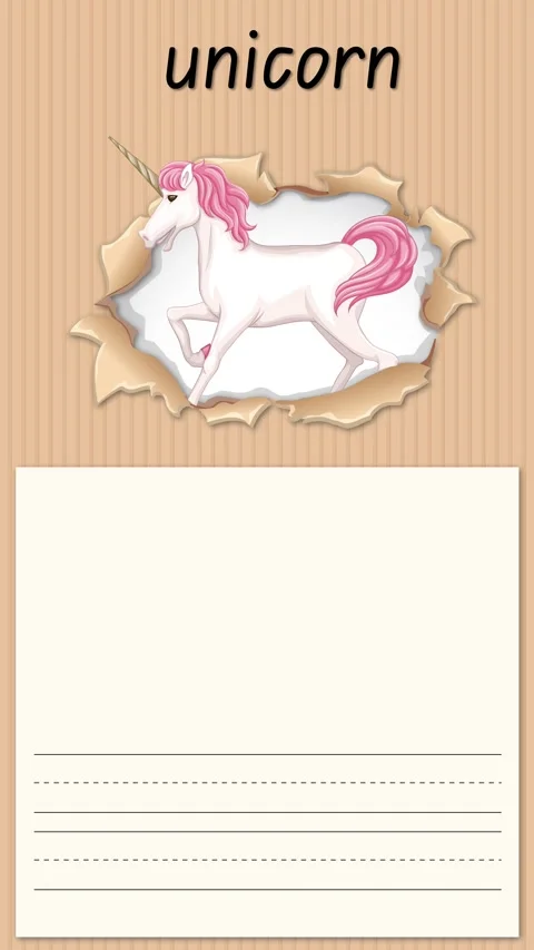 Educational Alphabet Animation Teaching the Letter U with a Pink Unicorn Stock Footage 337447189