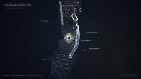 Educational Animation Of Adaptive Bionic Knee Brace Prosthetic Schematics Video stock 347183269