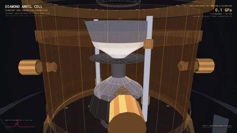 Educational Animation Of Anvil Cell Simulating Planetary Core Compression 스톡 동영상 347182455