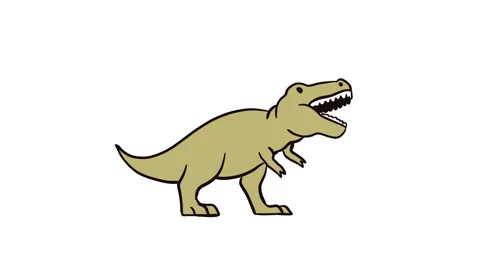 Educational animation of cartoon Trex dinosaur roaring Video stock 320360995