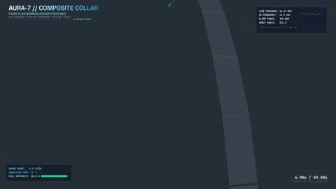 Educational Animation Of High Pressure Pipe Collar HUD Interface Repair Video stock 347182994