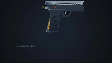 Educational Animation Of Semi Automatic Handgun Mechanism Firing Stock Footage 340468162