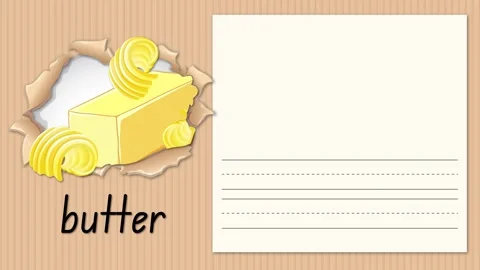 Educational Animation Teaching the Letter B with Butter Illustration Stock Footage 329203054