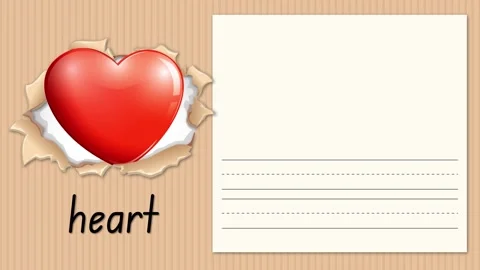 Educational Animation Teaching the Letter H with a Red Heart Illustration Stock Footage 332964578