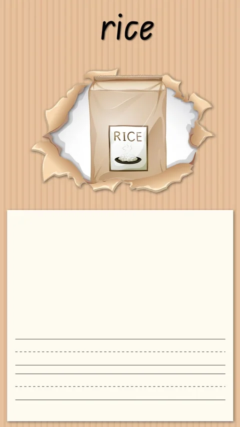 Educational Animation Teaching the Letter R with Rice Illustration Stock Footage 333101785