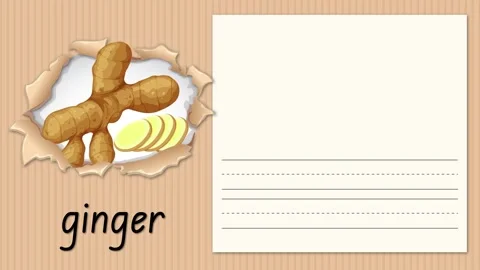 Educational Animation Writing the Letter G with Ginger Root Illustration Stock Footage 330145243