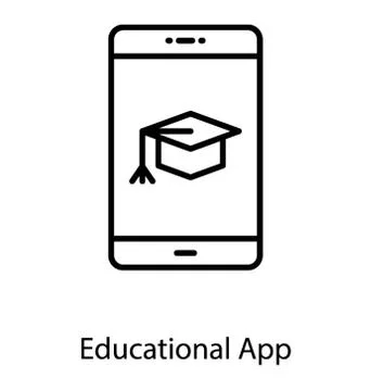 Educational app line vector icon Illustrazione stock