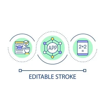 Educational app loop concept icon Stockillustratie