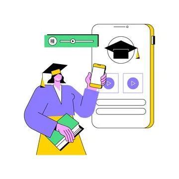 Educational apps isolated cartoon vector illustrations. Stock Illustration