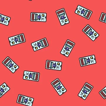 Educational apps online learning platform vector seamless pattern Stock Illustration