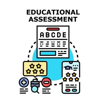 Educational assessment process using digital learning evaluation Stock Illustration