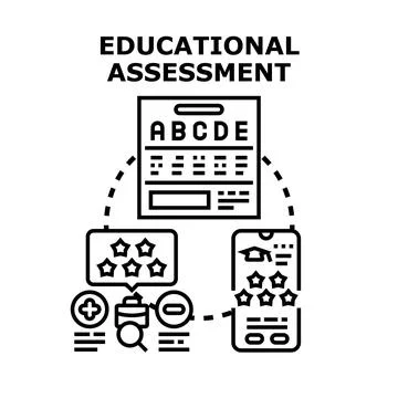 Educational assessment process using digital learning evaluation Stock Illustration