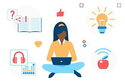 Educational assimilation communication and creative skills Stock Illustration