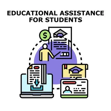 Educational assistance services helping students succeed in studies Stock Illustration
