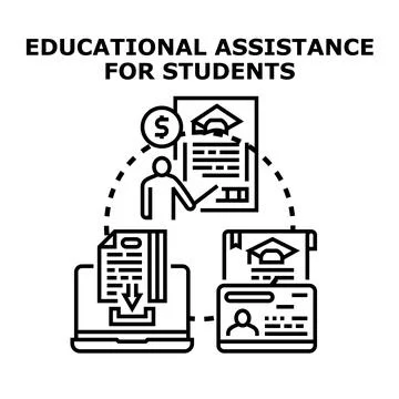 Educational assistance services helping students succeed in studies Stock Illustration