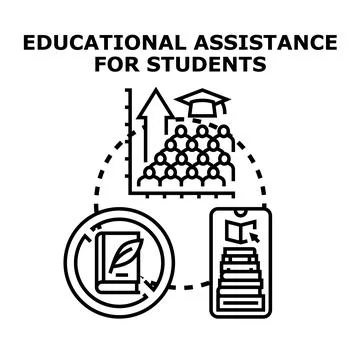 Educational assistance for students concept drawing Stock Illustration