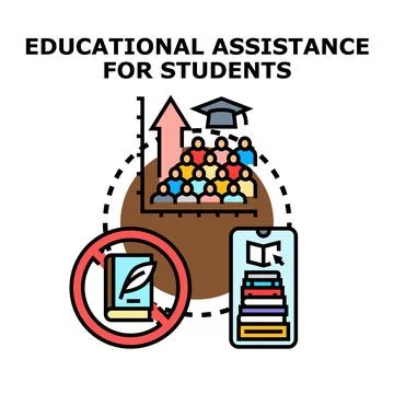 Educational assistance for students concept drawing Stock Illustration