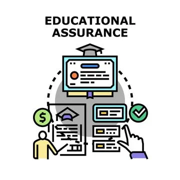 Educational assurance concept guaranteeing quality learning and certification Stockillustratie