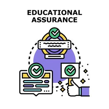 Educational assurance concept with quality certification and approval Illustrazione stock