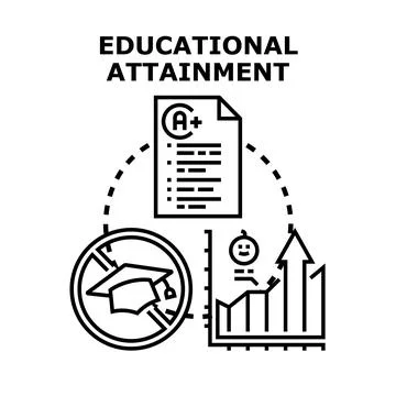 Educational attainment process achieving academic success and development Stock Illustration