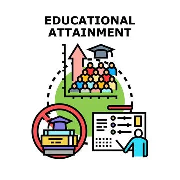 Educational attainment, progress, and knowledge development concept Illustrazione stock