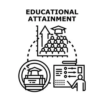 Educational attainment, progress, and knowledge development concept Stock Illustration