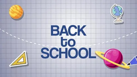 Educational Back to School Animated background with science and educational Stock Illustration