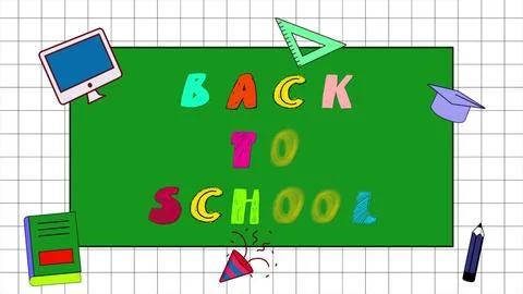 Educational Back to School Animated background with science and educational Stock Illustration