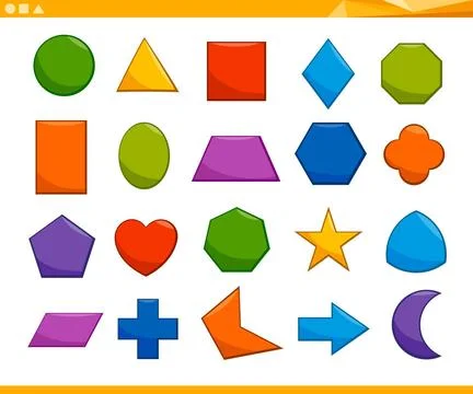 Educational basic geometric shapes Cartoon Illustration of Educational Bas... Stock Photos