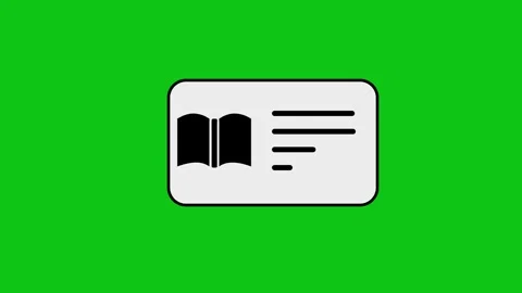 Educational book icon appearing on a simple white card against a chroma key.. Stock Footage 346497286