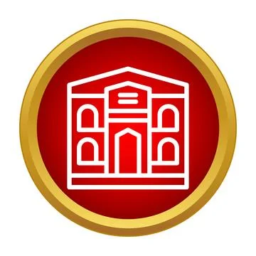 Educational building icon representing knowledge and history Ilustración de archivo