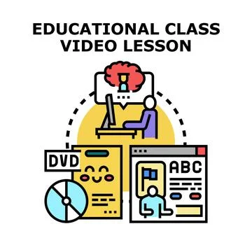 Educational class video lesson concept vector Stock Illustration