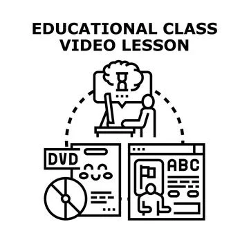 Educational class video lesson concept vector Stock Illustration