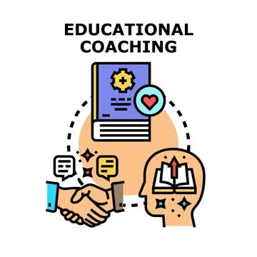 Educational coaching concept illustrating learning and development 스톡 일러스트