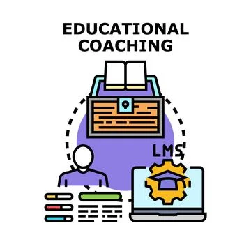 Educational coaching concept vector learning management system Stock Illustration