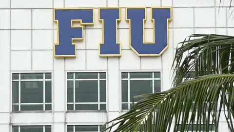 Educational community protests against ICE's pact with Florida International Uni Stock Footage 311126375
