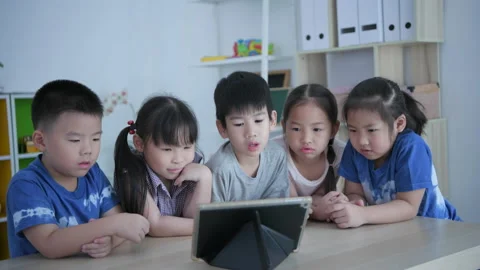Educational concept of 4k Resolution. kindergarten teacher teaching childre.. Stock Footage 225713745