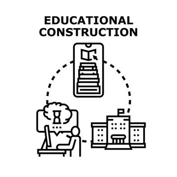 Educational construction concept developing learning and knowledge Stock Illustration