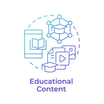 Educational content blue gradient concept icon Illustrazione stock
